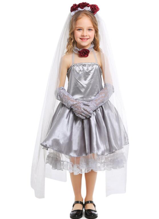 F68157 Ghostly Girl Bride Costume Cemetery Bride Costume Halloween Girl Costume